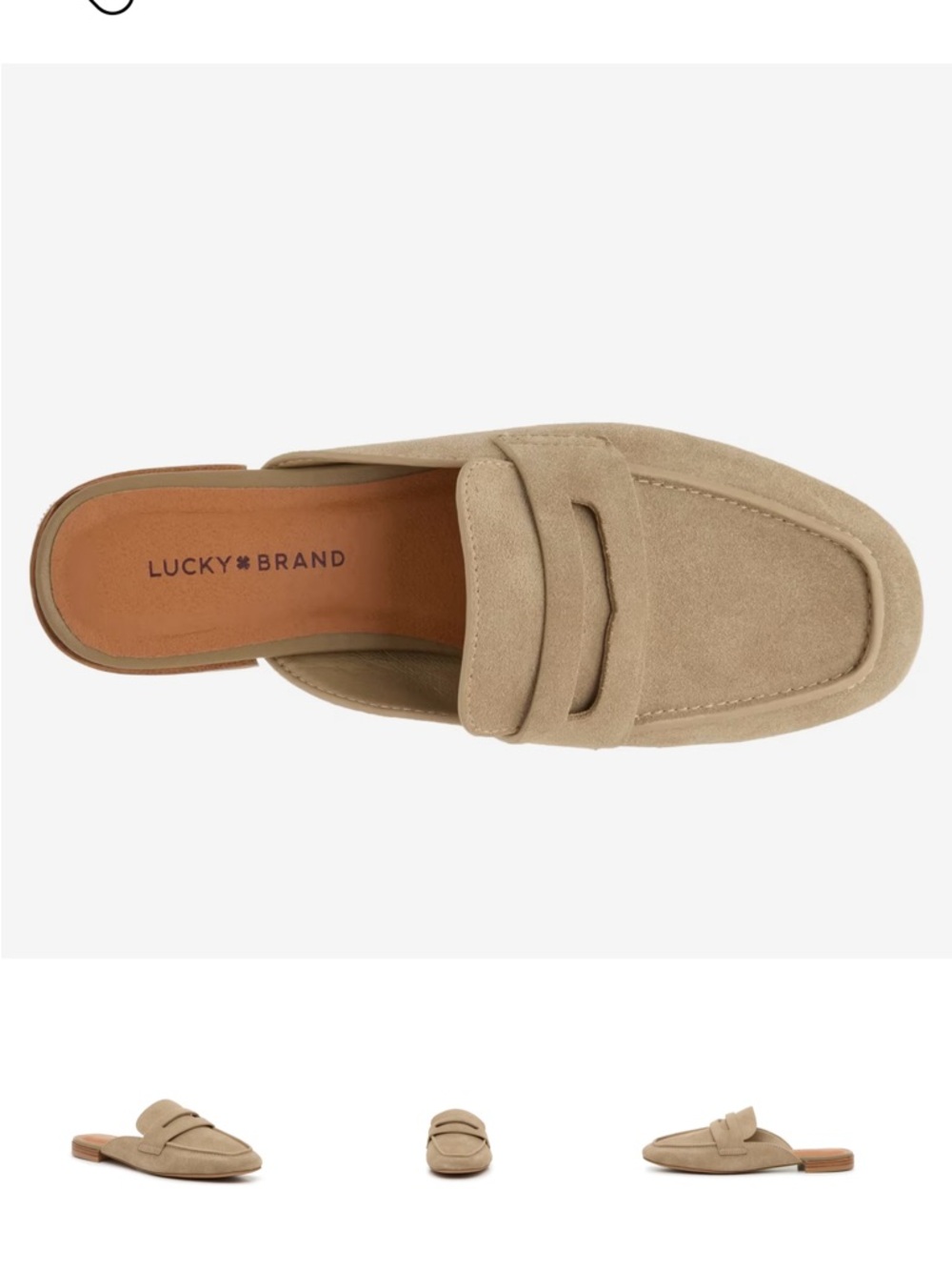 Lucky Brand Tan Suede Penny Mule